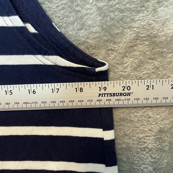 GAP Women Nautical Preppy Striped Soft Jersey Cotton Swing Mini Dress L Tall - Picture 7 of 12